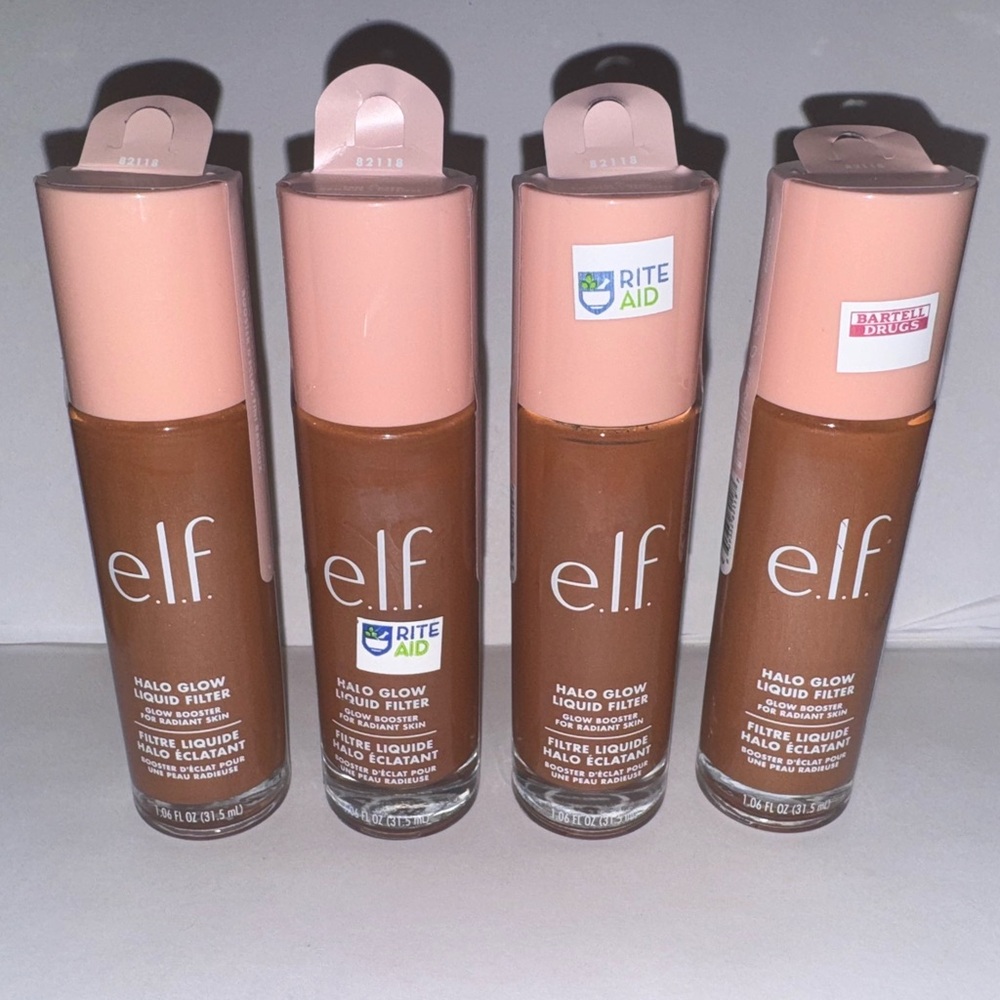 X4 Shade 6 Tan/Deep~ E.L.F. Halo Glow Liquid Filter makeup ~ x4 Bottles ELF